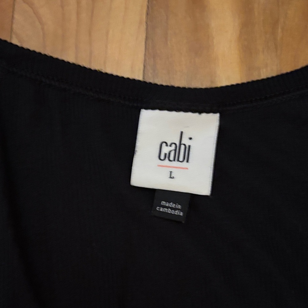 CAbi Women's Elegant Black Short Sleeve Top - Picture 2 of 6